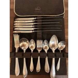 34Pc Community Plate "Sheraton" Pattern Silverware Set Pacific Server Cloth Vtg